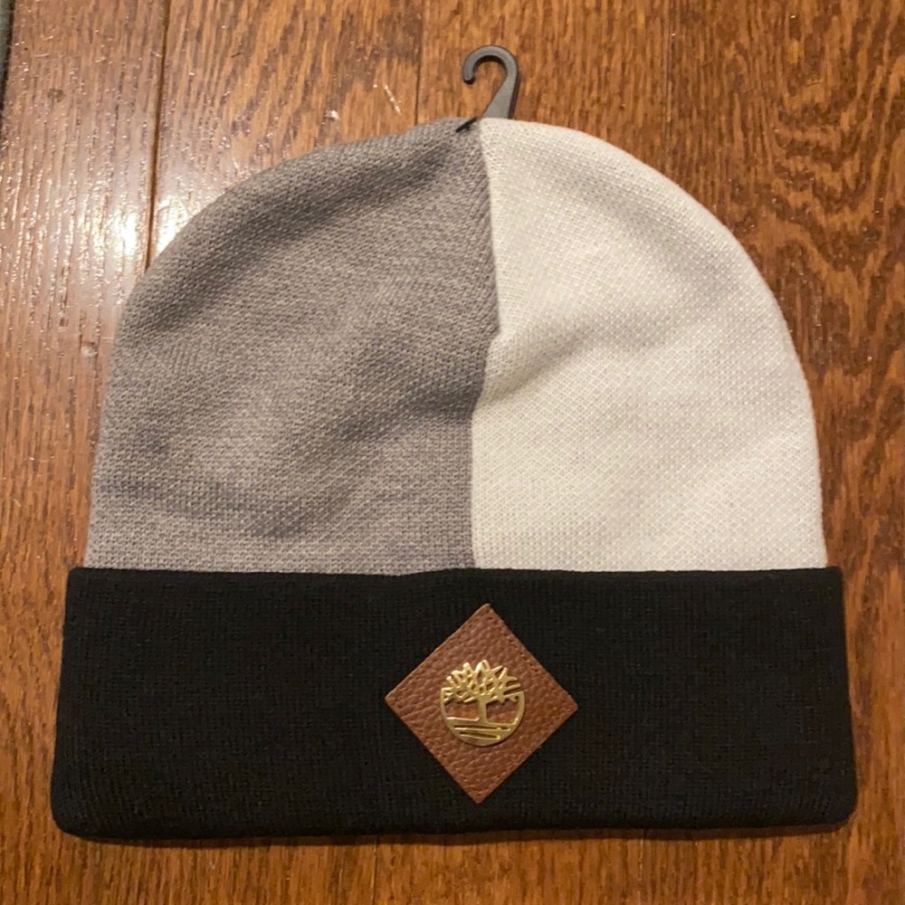 Timberland leather patch beanie
